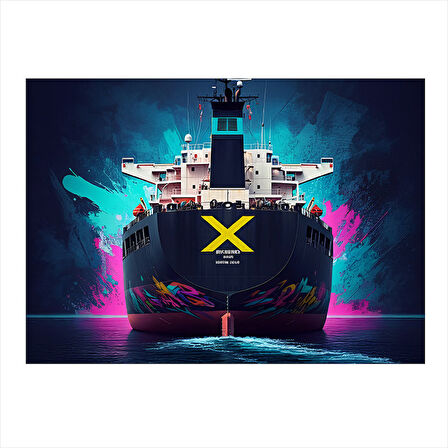 Siyah Konteyner Gemisi Art Mdf Poster 25cmX 35cm