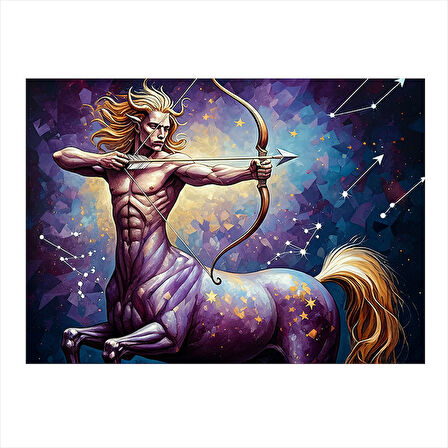 Yay Burcu Centaur Desenli Mdf Tablo 50cmX 70cm