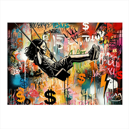 Grafitili Sanat Figürü Art Mdf Tablo 25cmX 35cm