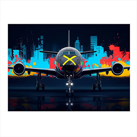 Gece Jet Kalkışı Modern Mdf Tablo 50cmX 70cm