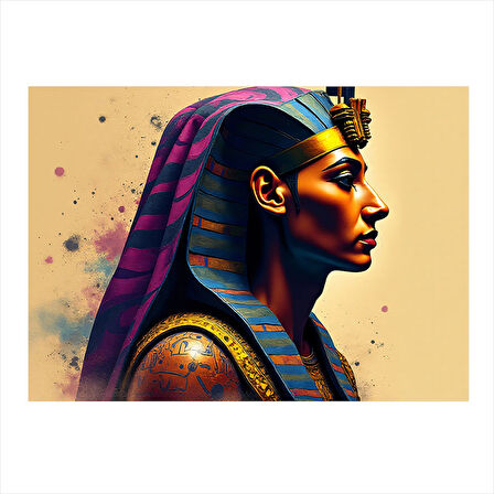 Antik Mısır Kraliçesi İllüstrasyonu Art Mdf Poster 35cm X50cm
