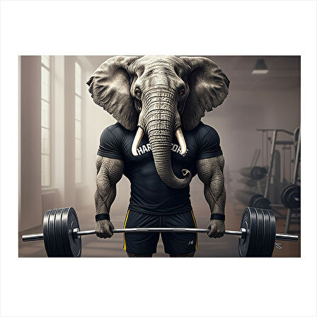 Halter Kaldıran Fil Model Mdf tablo 35cm X50cm