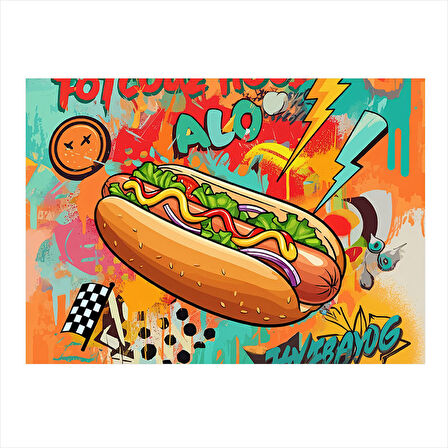 Çizgi Roman Sosisli Tasarımı Mdf Tablo 25cmX 35cm