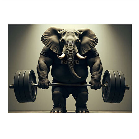 Halter Kaldıran Fil Art Mdf Poster 35cm X50cm