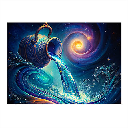 Kova Burcu İllüstrasyonu Model Mdf tablo 50cmX 70cm