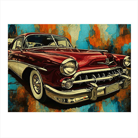 Retro Klasik Araba Model Mdf tablo 35cm X50cm