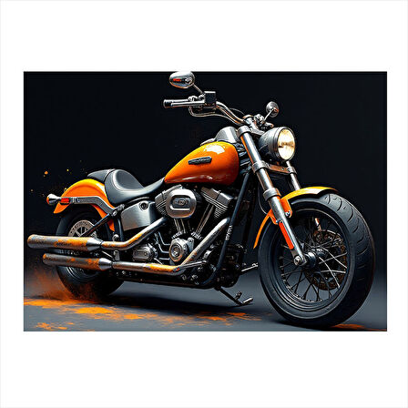 Turuncu Motosiklet Tasarımı Model Mdf tablo 25cmX 35cm