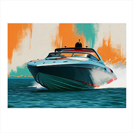 Modern Sürat Teknesi Art Mdf Poster 25cmX 35cm