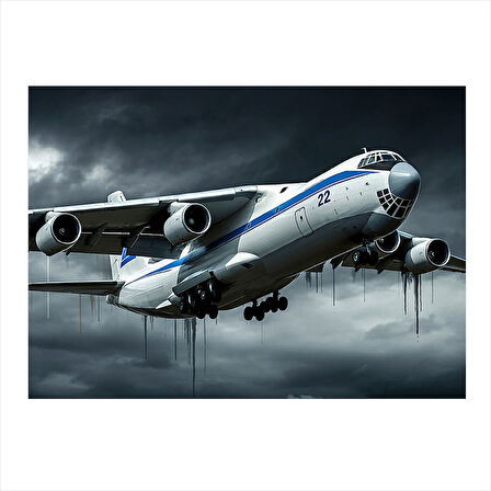 Uçuşta Kargo Uçağı Modern Mdf Tablo 25cmX 35cm