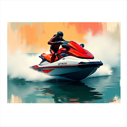 Deniz Üzerinde Jet Ski Mdf Tablo 25cmX 35cm