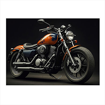 Siyah Motosiklet Tasarımı Model Mdf tablo 25cmX 35cm