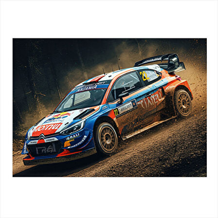 Ralli Arabası Aksiyonu Tasarım Ahşap Tablo 25cmX 35cm