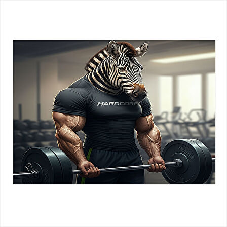 Halter Kaldıran Zebra Figürü Hediyelik Ahşap Tablo 25cmX 35cm