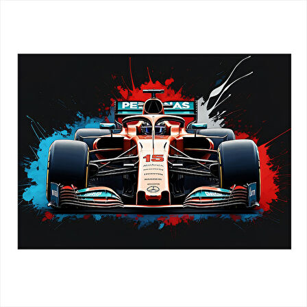 Kırmızı Formula 1 Yarış Arabası Model Mdf tablo 25cmX 35cm