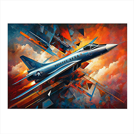 Hızlı Jet Uçağı Manevrası Dekoratif Mdf Tablo 35cm X50cm