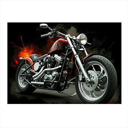 Klasik Motosiklet Tasarımı Tasarım Mdf Tablo 35cm X50cm