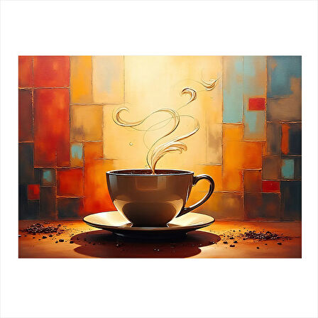 Sıcak Kahve Kupası Dekoratif Mdf Tablo 25cmX 35cm