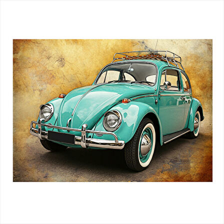 Nostaljik Mavi Vosvos Hediyelik Mdf Tablo 25cmX 35cm