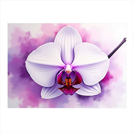 Beyaz Orkide Çiçeği Dekoratif ahşap Tablo 25cmX 35cm