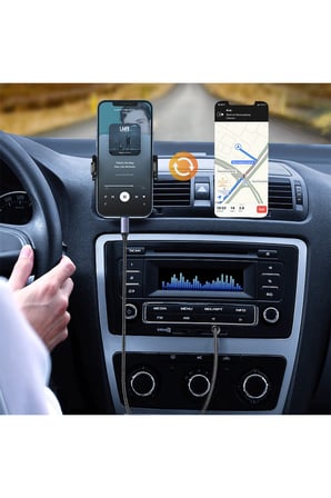Lightning to 3.5mm Aux Ses Kablosu Hi-Fi Ses Kalitesi Kırılmaz Hasır Örgü Alüminyum Gövde 1 Metre