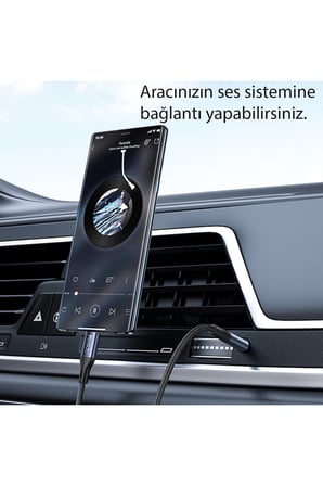 Type-C to 3.5mm Aux Ses Kablosu Hi-Fi Ses Kalitesi Kırılmaz Hasır Örgü Alüminyum Gövde 1 Metre