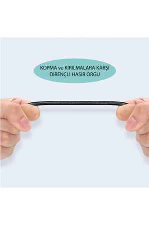 Type-C to 3.5mm Aux Ses Kablosu Hi-Fi Ses Kalitesi Kırılmaz Hasır Örgü Alüminyum Gövde 1 Metre