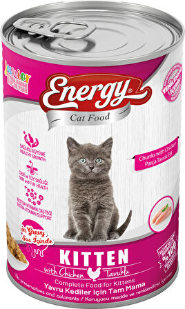 Energy Tavuklu Yavru Yaş Konserve Kedi Maması 400 Gram - 12 Adet