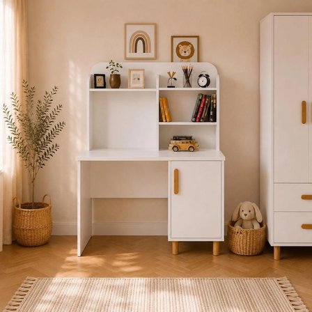 Afilli Bohem Cocuk Odası Takımı Yavrulu Masalı Tamamı Mdf Beyaz
