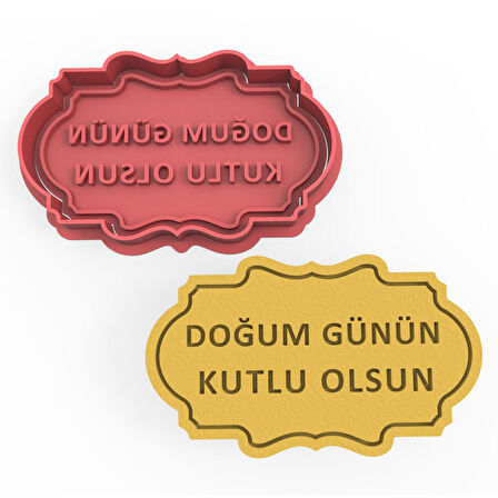 Doğum Günün Kutlu Olsun Kurabiye Kalıbı Şekillendirici Kopat 2'li