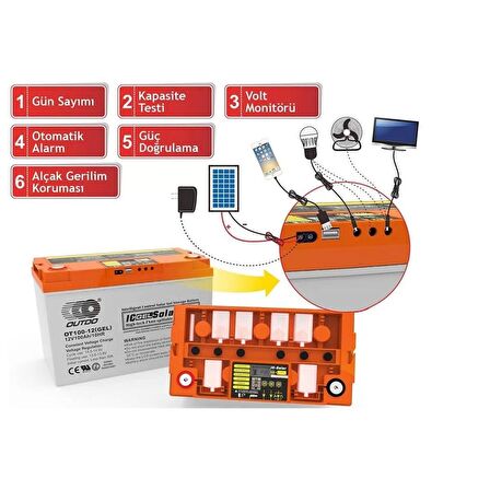 Outdo 100 AH Jel Akü Derin Döngü ve Dijital Ekran