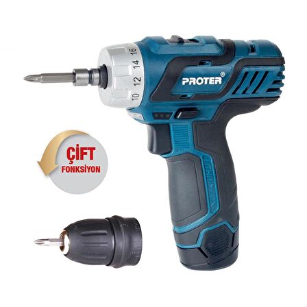 Proter PST 222 Plus Sarjlı Vidamala Tornavida Makinesi 12v 2Ah - P1EA110