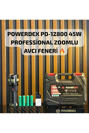 Pd-12800 45 Watt 4500 Lümen Zoomlu Profesyonel Avcı El Feneri