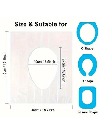 Hijyenik Tek Kullanımlık Klozet Kapağı Poşeti 200 Adet