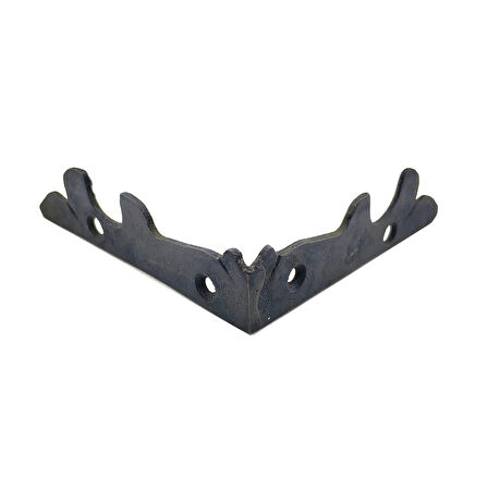 Antika Tarz Dekoratif Pirinç Lale Köşe Gönye - Yan, 105x105 Mm, Oksit