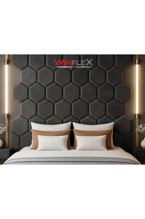 WİNFLEX  40x50Cm Altıgen Kumaş Kaplı Akustik Panel(1 ADET) ANTRASİT