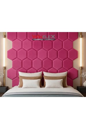 WİNFLEX  40x50Cm Altıgen Kumaş Kaplı Akustik Panel(1 ADET) FUŞYA