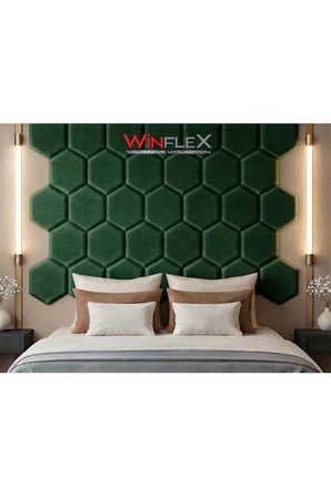 WİNFLEX  40x50Cm Altıgen Kumaş Kaplı Akustik Panel(1 ADET) YEŞİL