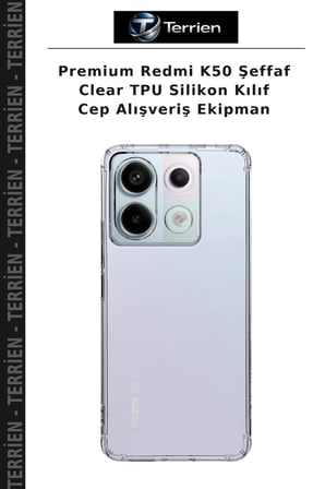 Premium Redmi K50 Şeffaf Clear TPU Silikon Kılıf Cep Alışveriş Ekipman
