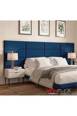 WİNFLEX  (25x50Cm) Dikdörtgen Kumaş Kaplı Akustik Panel-(1 ADET) MAVİ