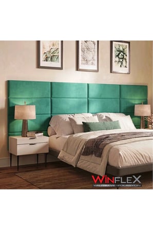 WİNFLEX  (25x50Cm) Dikdörtgen Kumaş Kaplı Akustik Panel-(1 ADET) SU YEŞİL