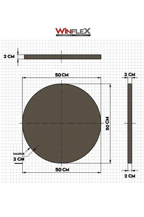 WİNFLEX 50x50 cm Daire Kumaş Kaplı Akustik Panel(1 ADET) FUŞYA