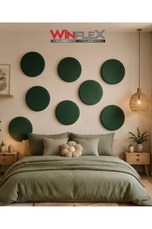 WİNFLEX 50x50 cm Daire Kumaş Kaplı Akustik Panel(1 ADET) YEŞİL