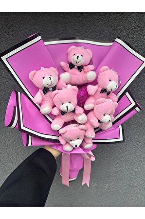 Ayıcık Buketi,Pembe Ayıcık Buketi,Yılbaşı Hediyesi,Sevgiliye Hediye