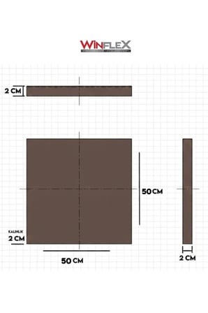 WİNFLEX Kare  Kumaş Kaplı Akustik Panel  50x50 cm(1 ADET) KIRMIZI