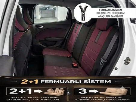 Yıldız Bordo Serisi Volkswagen Passat B8 İle Uyumlu Tam Set Oto Koltuk Kılıfı