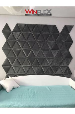 WİNFLEX Üçgen Kumaş Kaplı Akustik Panel (40x50 cm - 1 Adet) ANTRASİT