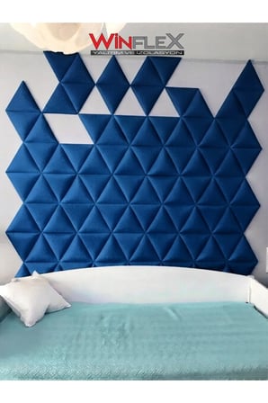 WİNFLEX Üçgen Kumaş Kaplı Akustik Panel (40x50 cm - 1 Adet) MAVİ