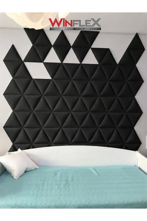 WİNFLEX Üçgen Kumaş Kaplı Akustik Panel (40x50 cm - 1 Adet) SİYAH
