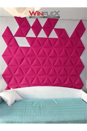 Wi̇Nflex Üçgen Kumaş Kaplı Akustik Panel (40X50 Cm - 1 Adet) Fuşya