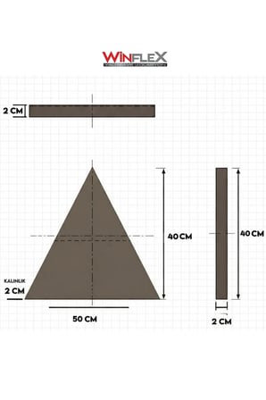 WİNFLEX Üçgen Kumaş Kaplı Akustik Panel (40x50 cm - 1 Adet) KIRMIZI